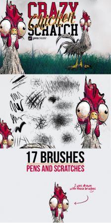DesignOptimal Crazy Chicken Scratch Procreate Brushes 6484026