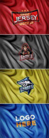 DesignOptimal Sport Jersey Fabric Texture Logo PSD Mockup