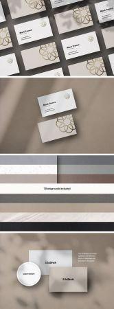 DesignOptimal Business Card PSD Mockups Shadow Overlays Textures