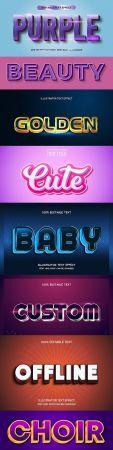 DesignOptimal Editable font effect text collection illustration design 123