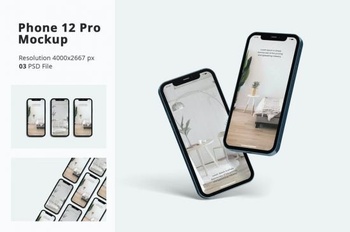DesignOptimal Phone 12 Pro Mockup Vol 02