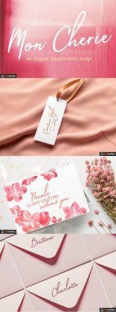 DesignOptimal Creativemarket Mon Cherie Script Font 4830800