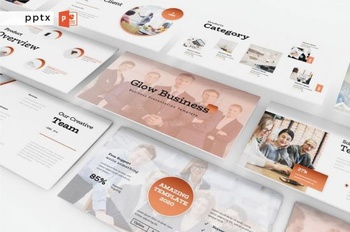 DesignOptimal GLOW BUSINESS Powerpoint Keynote and Google Slides