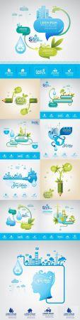 DesignOptimal Save water and preserve ecology in world concept of infographics