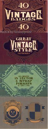 DesignOptimal 40 Vintage Badges