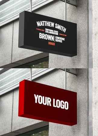 DesignOptimal Rectangular Indoor Mounted Entrance Sign Mockup 344298987