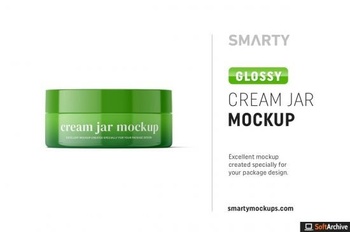 DesignOptimal Creativemarket Glossy cream jar mockup 100ml 4850428