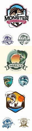 DesignOptimal Old logo fishing design Business Company