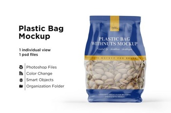 DesignOptimal Clear bag with pistachio nuts mockup
