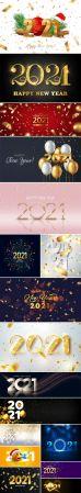 DesignOptimal 17 Happy New Year 2021 Backgrounds Vector Templates Collection