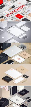 DesignOptimal Isometric Stationery PSD Mockups