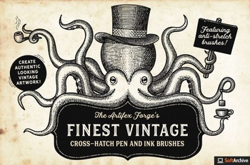 DesignOptimal Creativemarket Finest Vintage Illustrator Brushes 2344519