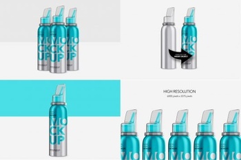 DesignOptimal CreativeMarket Nasal Spray Metallic Bottle Mockup 4809990
