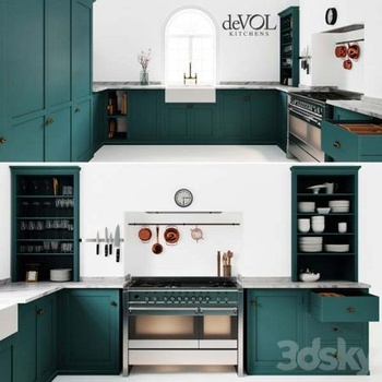 DesignOptimal 3DSky Kitchen Devol Shaker Kitchen