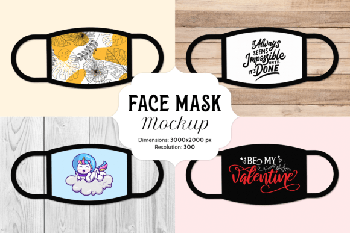 DesignOptimal Face Mask Mockup with 16 Bonus Images 7788428