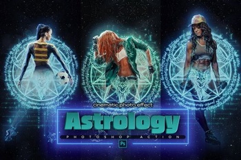 DesignOptimal Astrology Space Photoshop Action
