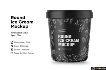 DesignOptimal Creativemarket Matte Ice Cream Round Box 5005008