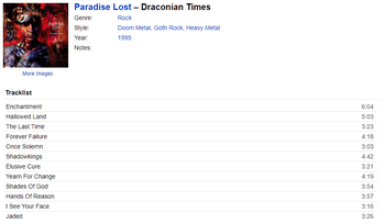 Paradise Lost Draconian Times