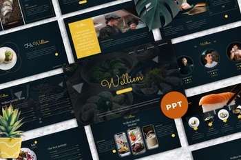 DesignOptimal Wellien Food Beverage PowerPoint Template