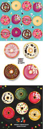 DesignOptimal Donuts Seamless Pattern Set