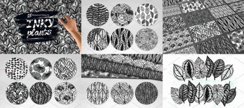 DesignOptimal Inky Plants 15 Botanical Patterns 2263954