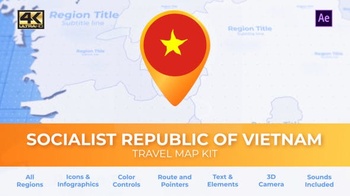 DesignOptimal Videohive Vietnam Map Socialist Republic of Vietnam Travel Map 30486264