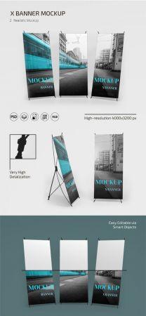 DesignOptimal X Banner PSD Mockup Template
