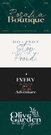 DesignOptimal Rosalia Boutique Handwritten Script and Serif Duo