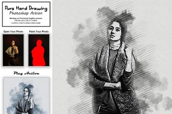 DesignOptimal CreativeMarket Pure Hand Drawing Photoshop Action 5354336