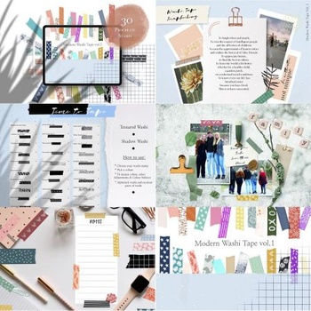 DesignOptimal creativemarket 30 Modern Washi Tape Vol1 3206126