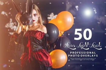 DesignOptimal 50 Lens Light Leak Photo Overlays