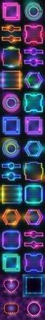 DesignOptimal Neon Backgrounds Vector Collection