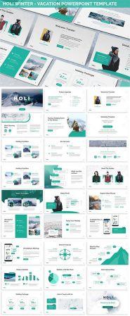 DesignOptimal Holi Winter Vacation Powerpoint Template