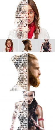 DesignOptimal Text Masking Photo Effect Mockup 385083162