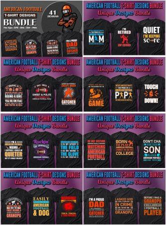 DesignOptimal American Football T shirt Designs Bundle 7157949