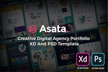 DesignOptimal Asata Creative Agency Portfolio XD PSD Template