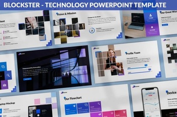 DesignOptimal Blockster Technology Powerpoint Template