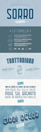 DesignOptimal Sorro Retro Italian Typeface 3 Weights
