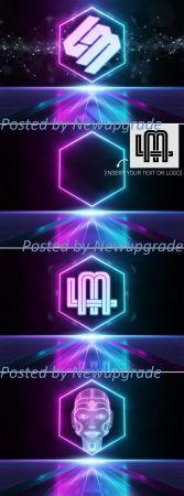 DesignOptimal Reflective Neon Logo Mockup 333527293