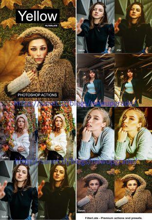 DesignOptimal Yellow Photoshop Actions 25400598