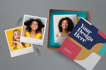DesignOptimal Blank Instant Photo Frame Mockup