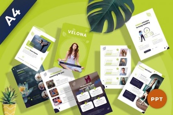 DesignOptimal Velona Yoga Coaching PowerPoint Template