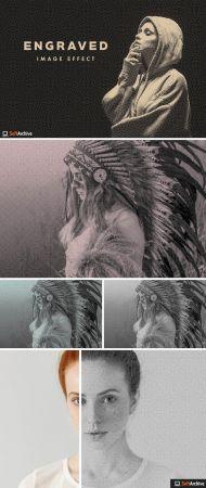 DesignOptimal Vintage Engraved Photo Effect Mockup 359517104