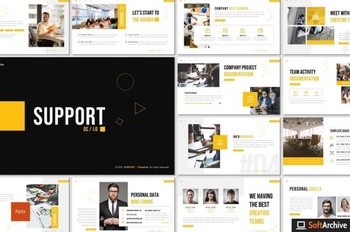 DesignOptimal Support Powerpoint Keynote and Google Slides Templates