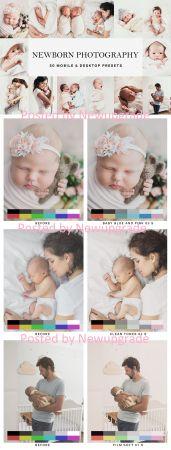 DesignOptimal 50 Newborn Baby Lightroom Presets and LUTs