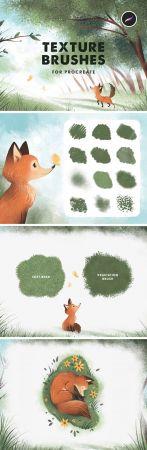 DesignOptimal 12 Texture Brushes for Procreate