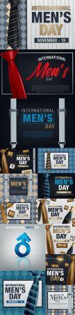 DesignOptimal International Mans Day Vector Greeting Card