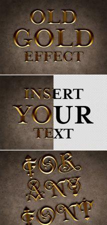 DesignOptimal Old Gold Text Effect Mockup 315396286