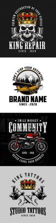 DesignOptimal King tattoo and vehicle vintage design logo