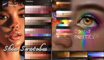 DesignOptimal 50 Skin Painting Portraits Swatches for Procreate